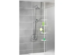 Wenko Teleskop-Duschecke Compact Aluminium* Regal Weiß