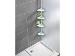 Wenko Teleskop-Duschecke Compact Aluminium* Regal Weiß