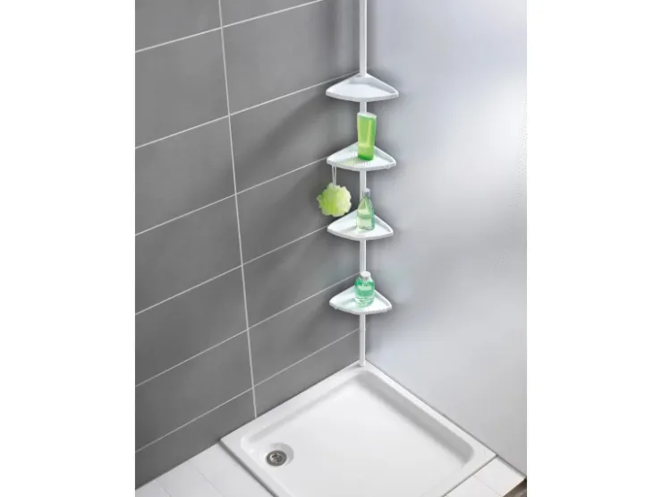 Wenko Teleskop-Duschecke Compact Aluminium* Regal Weiß