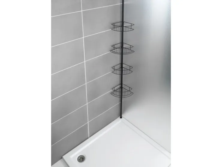 Wenko Teleskop-Duschregal Dolcedo aus Edelstahl 31 x 23 x 275 cm Schwarz-Matt* Eckregale
