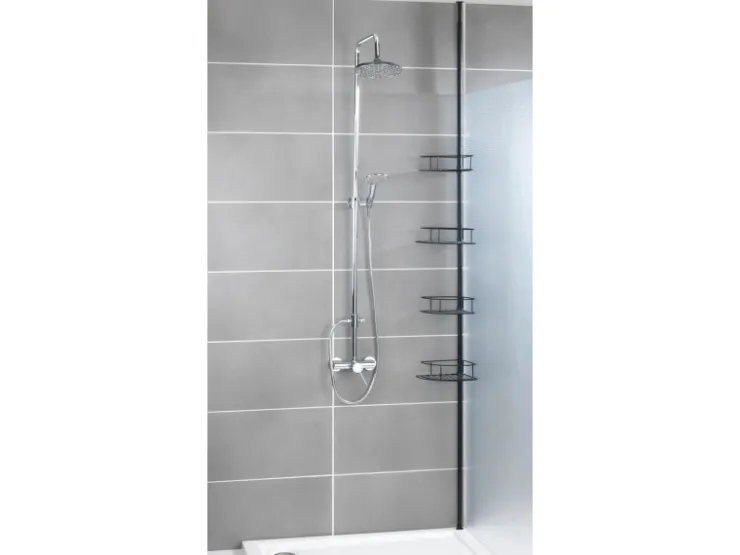 Wenko Teleskop-Duschregal Dolcedo aus Edelstahl 31 x 23 x 275 cm Schwarz-Matt* Eckregale