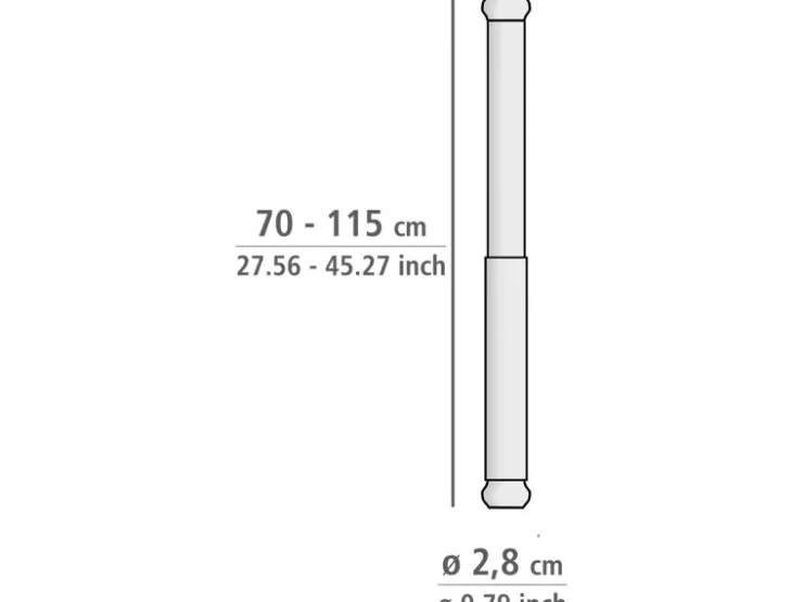 Wenko Teleskop-Duschvorhangstange Luz ausziehbar rostfrei 70 cm - 115 cm* Gardinenstangen