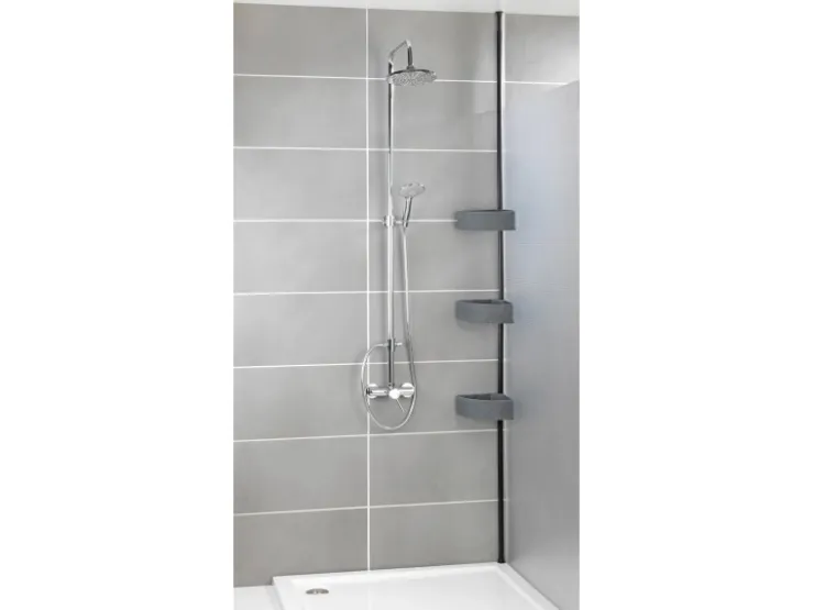 Wenko Teleskop-Eckregal Villata mit 3 Körben 28 x 20,5 x 275 cm Schwarz-Grau* Eckregale
