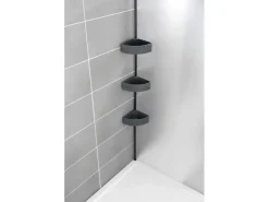 Wenko Teleskop-Eckregal Villata mit 3 Körben 28 x 20,5 x 275 cm Schwarz-Grau* Eckregale