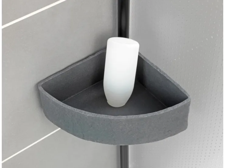 Wenko Teleskop-Eckregal Villata mit 3 Körben 28 x 20,5 x 275 cm Schwarz-Grau* Eckregale