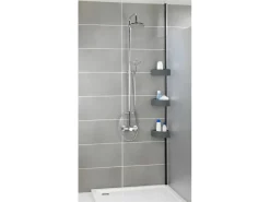 Wenko Teleskop-Eckregal Villata mit 3 Körben 28 x 20,5 x 275 cm Schwarz-Grau* Eckregale