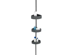 Wenko Teleskop-Eckregal Villata mit 3 Körben 28 x 20,5 x 275 cm Schwarz-Grau* Eckregale
