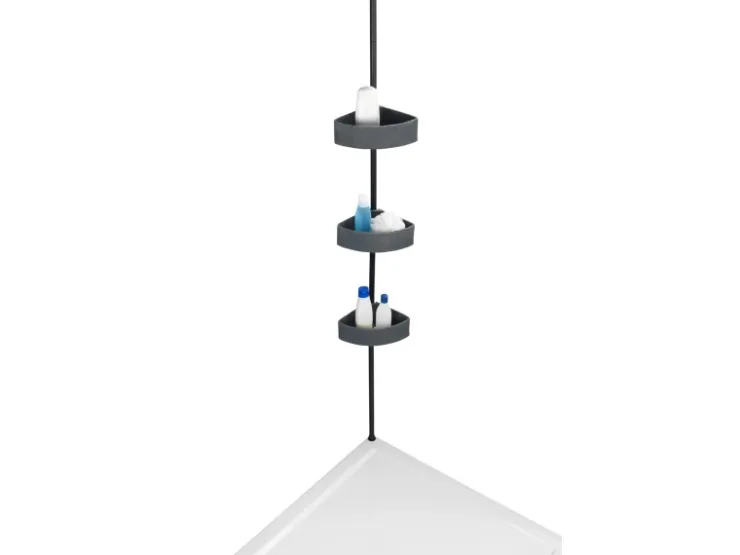 Wenko Teleskop-Eckregal Villata mit 3 Körben 28 x 20,5 x 275 cm Schwarz-Grau* Eckregale