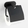 Wenko Turbo-Loc Edelstahl Toilettenpapierhalter Orea Black Matt 14 x 12.5 x 7 cm* Klebefolien