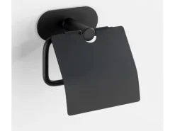 Wenko Turbo-Loc Edelstahl Toilettenpapierhalter Orea Black Matt 14 x 12.5 x 7 cm* Klebefolien