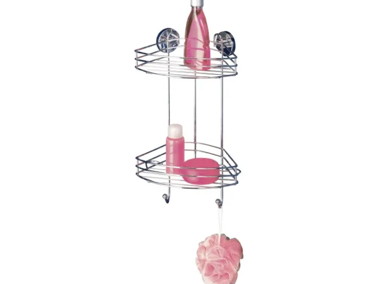 Wenko Vacuum-Loc Eckregal Chrom 2 Etagen* Eckregale