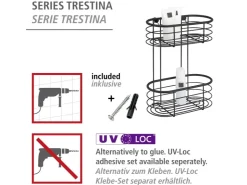 Wenko Wandregal Trestina Edelstahl 2 Etagen Schwarz* Wandregale|Regale Schwarz