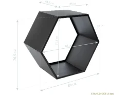 Westmann Stahl Kaminholzregal Biene Schwarz 88x45x77 cm* Regale Schwarz