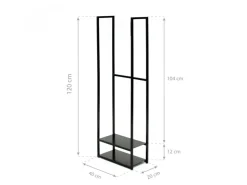 Westmann Stahl Kaminholzregal Porthos Schwarz 40x20x120 cm
