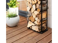 Westmann Stahl Kaminholzregal Xavier Schwarz 40x20x120 cm* Regale Schwarz|Holzregale