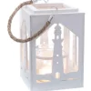 Windlicht Prisme mit Glas 22 cm x 16 cm x 16 cm Weiß* Windlichter