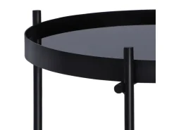 WOMO-DESIGN Beistelltisch 43 x 45 cm in Schwarz aus Metall und Glas