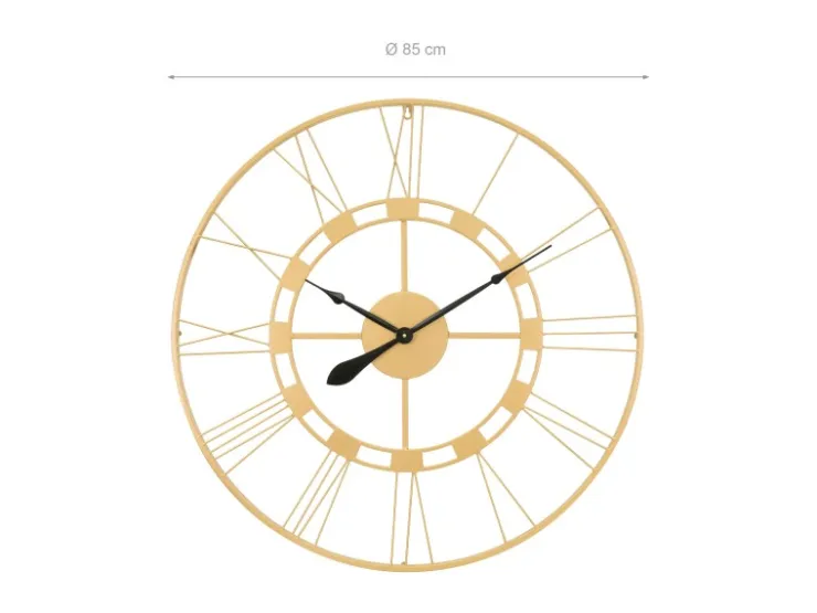 WOMO-DESIGN Große Wanduhr Stockholm 85 cm Rund Handgefertigt Eisen Vintage-Stil