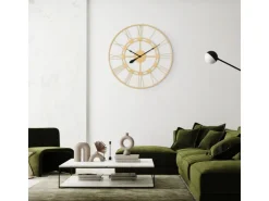 WOMO-DESIGN Große Wanduhr Stockholm 85 cm Rund Handgefertigt Eisen Vintage-Stil