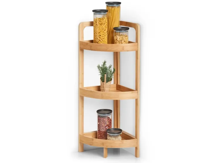Zeller Eckregal Bambus 85 cm x 29 cm x 29 cm* Holzregale|Bücherregale