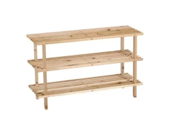 Zeller Schuhregal mit 3 Ablagen 49,5 cm x 26 cm x 80 cm Kiefer* Weitere Regale|Holzregale
