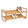 Zeller Schuhregal mit 2 Ablagen Bambus 74 cm x 33 cm x 33 cm