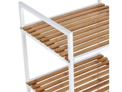Zeller Standregal mit 4 Ablagen Bambus/Metall 95 cm x 33 cm x 39 cm Weiß