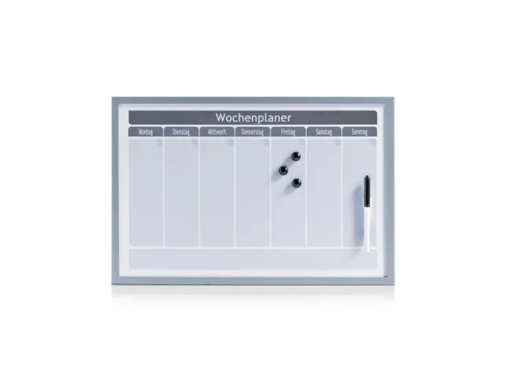 Zeller Wochenplaner Magnetisch Metall/MDF 59 cm x 39,5 cm x 1,5 cm Alugrau