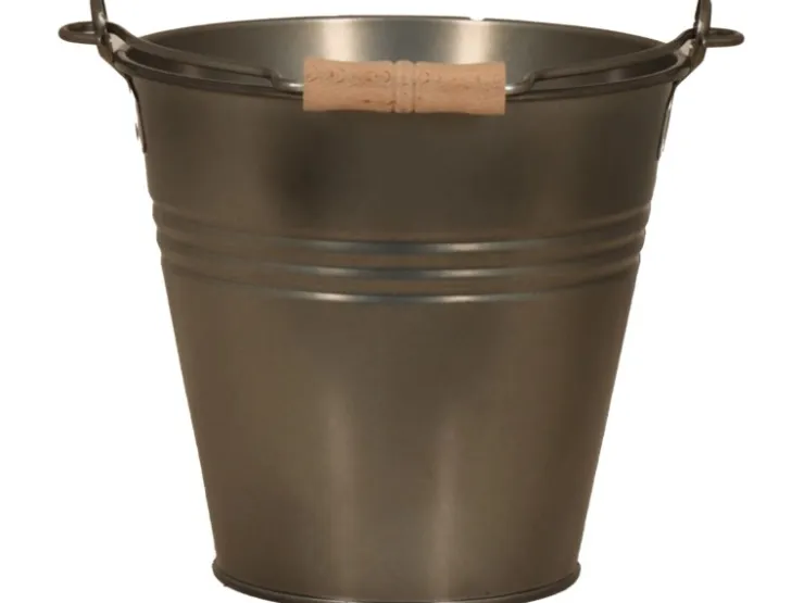 Zink-Eimer Blacklook mit Henkel/Holzgriff 7,2 L 31 cm x 29 cm x27 cm